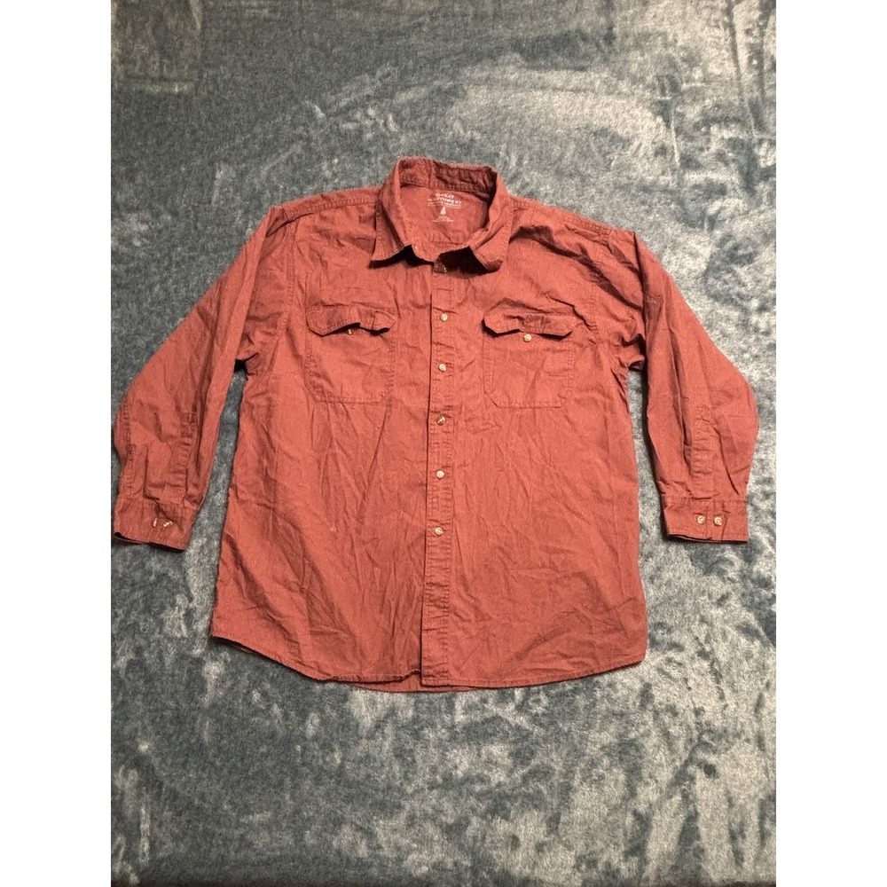 Great Northwest Clothing Company Mens Button-Down Shirt XXL Rust Red Cotton Long